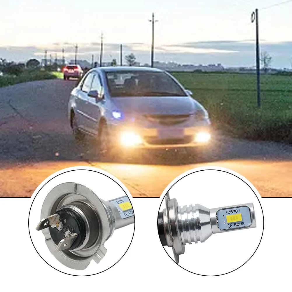 2 шт. H7 DC12-24V Автомобильный светодиодный светильник CSP Комплект для