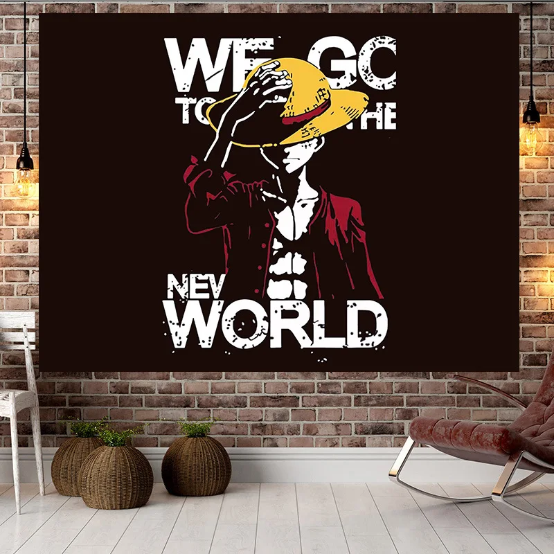 

Anime One Piece Collection Luffy Zoro Chopper Background Ins Hanging Cloth Bedroom Bedhead Wall Cloth Dormitory Decoration Canva