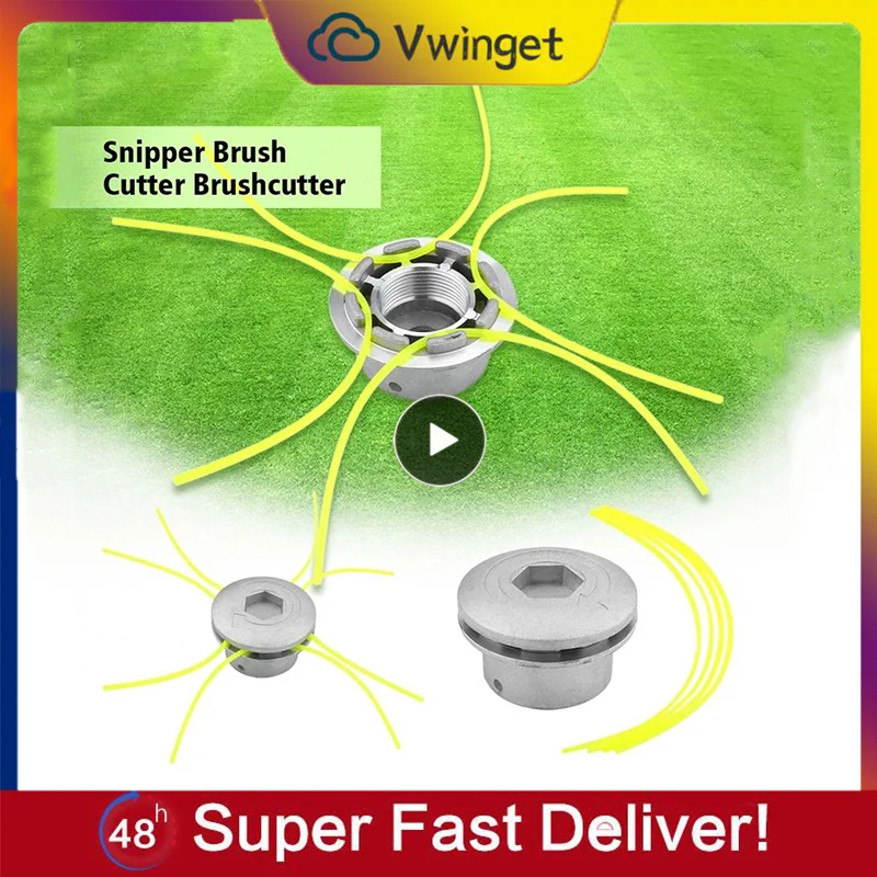 

Universal Aluminum Grass Trimmer Head 4 Lines String For Garden Tools Gasoline Bump Spool Strimmer Brush Cutter Accessories New