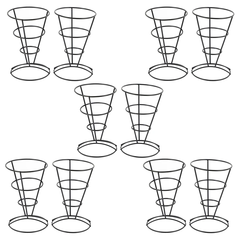 

10-Piece French Fry Stand Cone Basket Holder For Fries Fish And Chips And Appetizers