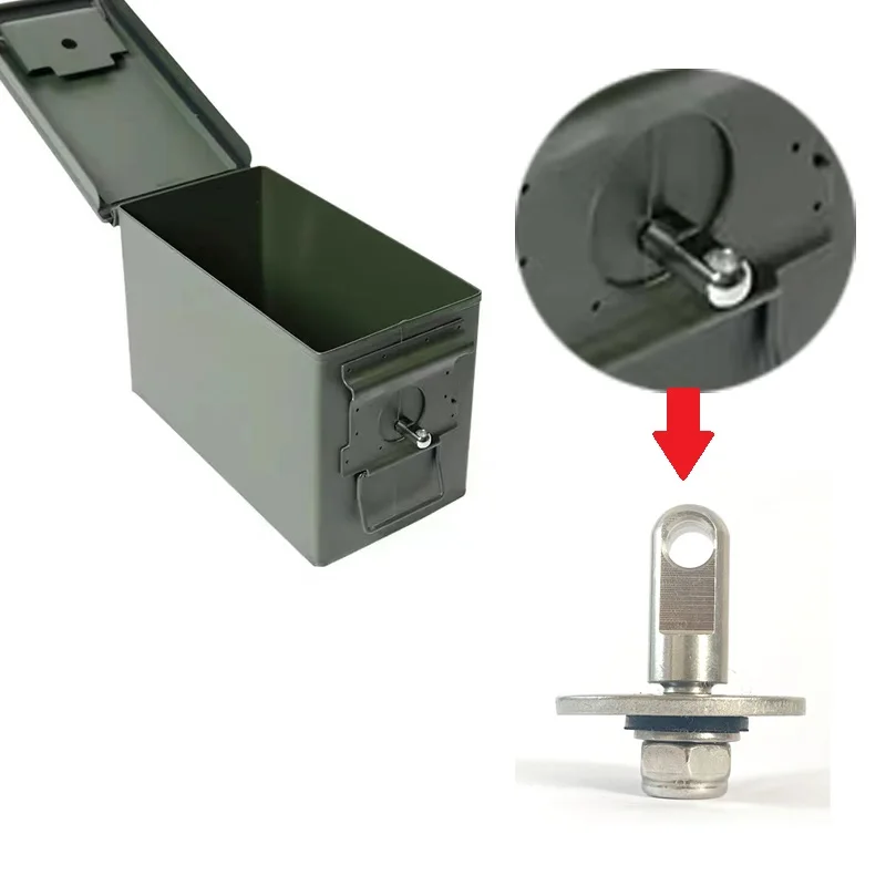 

50 Cal Ammo can Steel Gun lock box Ammunition Gun safe box Military Army lockable case 40mm Pistol Bullet Valuables Storage