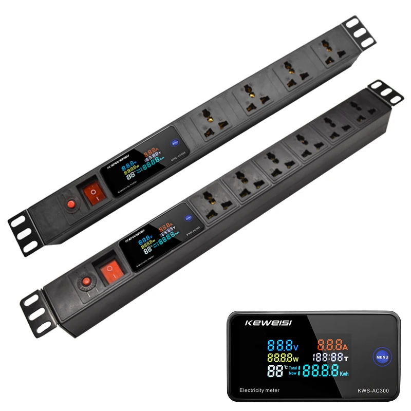 Удлинитель питания PDU 19 дюймов переключатель двойного разрыва 4/6 каналов