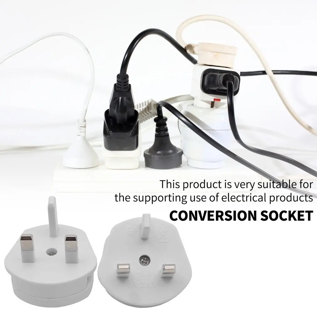 US EU To UK 2 Pin 3 Adapter Plug для бритвы практичная адаптер Великобритании дорожная