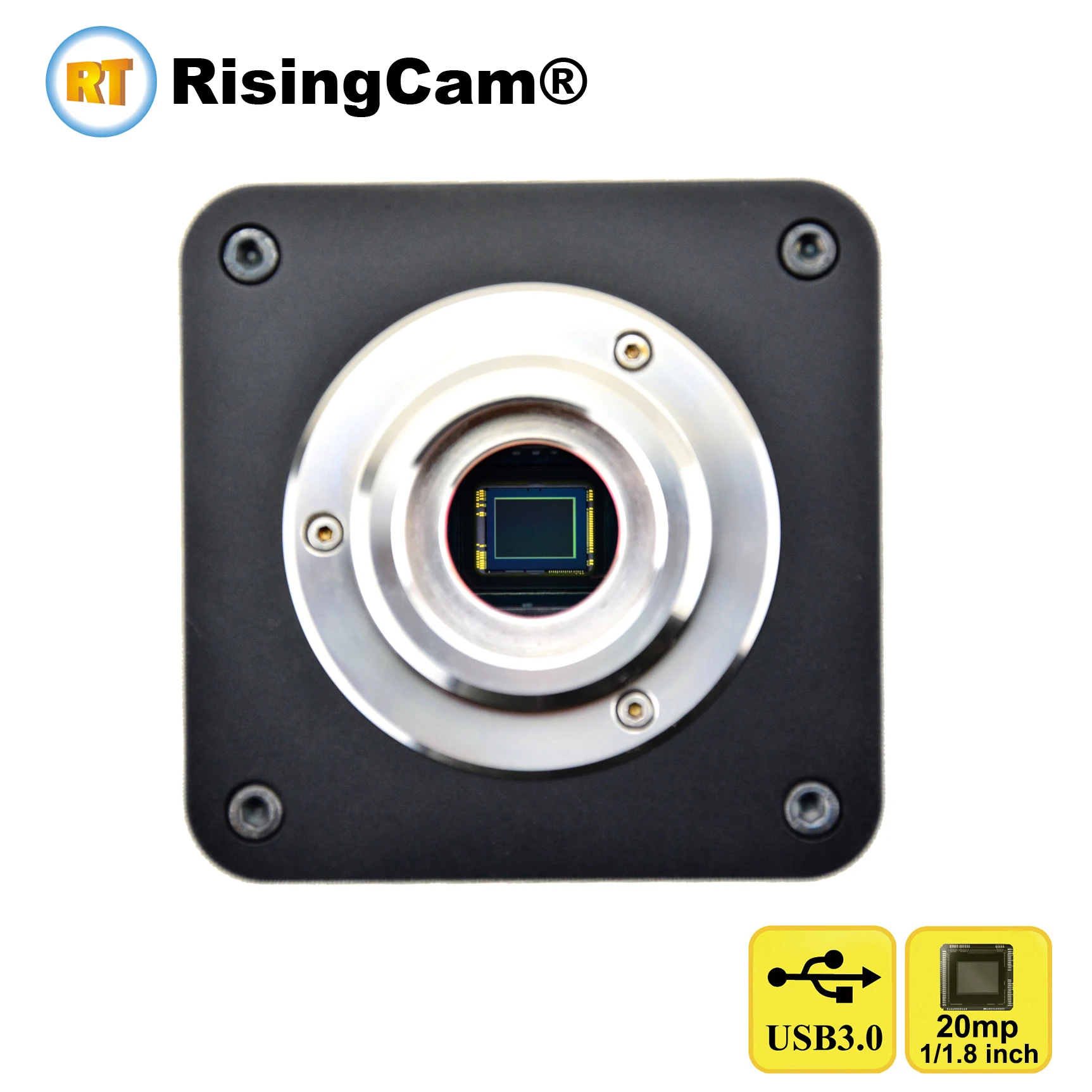 Фото Цифровая USB-камера для микроскопа RisingCam 20 Мп с высокой частотой кадровой передачи, сенсором 1/1.8 дюйма, выходом USB3.0 и креплением C-mount. №1
