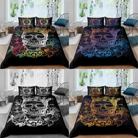 3d skull bedding set digital print duvet cover pillowcase 23 pcs bed set single twin double full queen king size