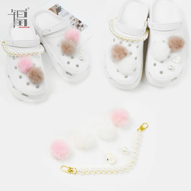 

DIY Cute Plush Ball Croc Charms Designer Brand Fashion Lovely Shoes Charms for Crocs Vintage Quality Zapato Decoraciones New