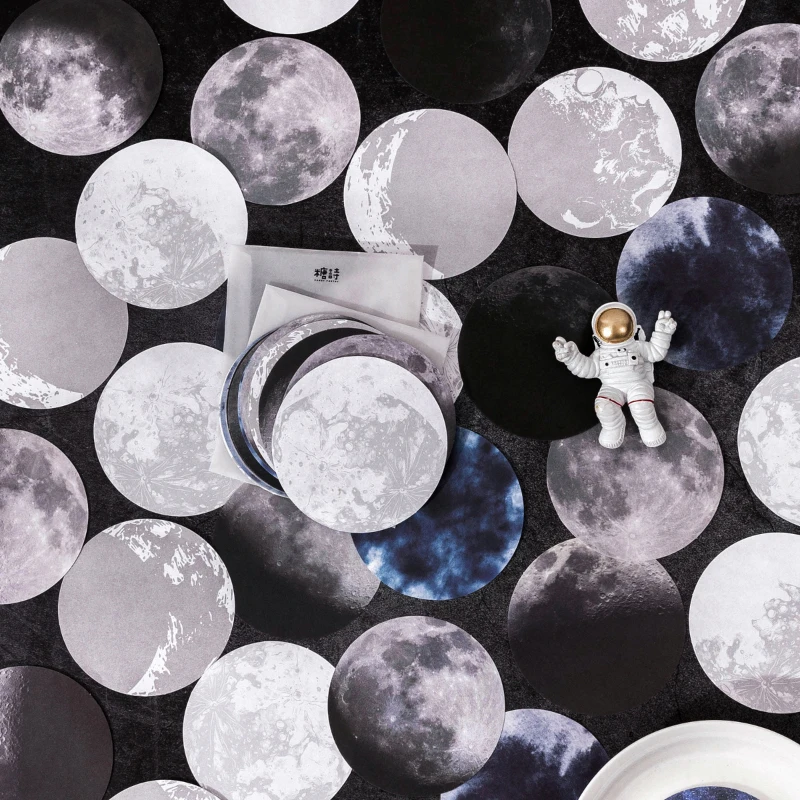 

30pcs Moon Phase Series Material Paper Decorative Vintage planet Note paper Diary Album Lable art Junk Journal Planner
