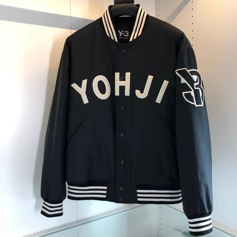 

Y3 Yohji Yamamoto японский тренд тонкая хлопковая спортивная бейсбольная униформа для мужчин и женщин парная стильная повседневная верхняя одежда с буквами