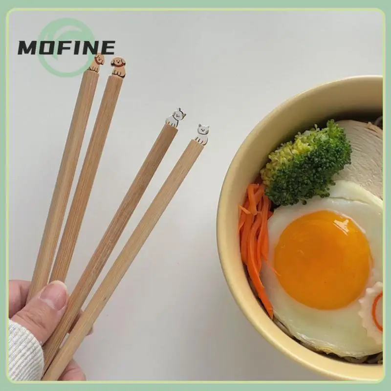 

Practical Wooden Chopsticks 1 Pcs Chopsticks Household Cartoon Puppy Kitty Good-looking Anti-slip Durable Chopsticks 2023 New