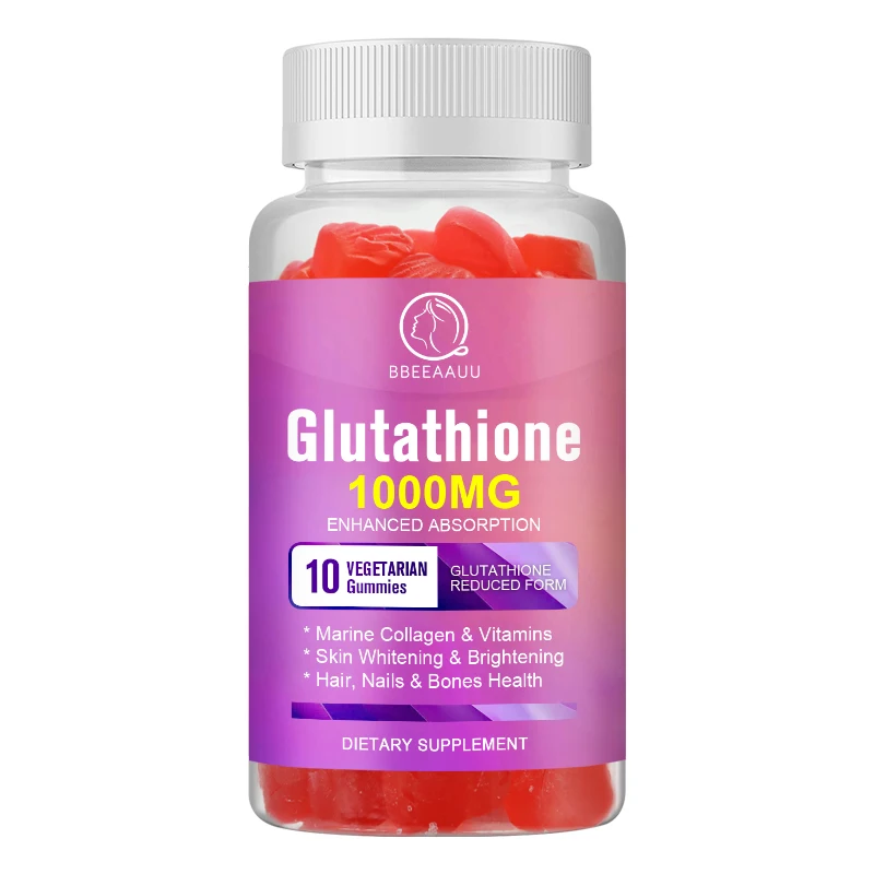 

BBEEAAUU 10PCS 1000mg Glutathione Whitening Gummies Brighten Light Spots Anti-sugar Anti-oxidant Whitening Peptide Beauty Health