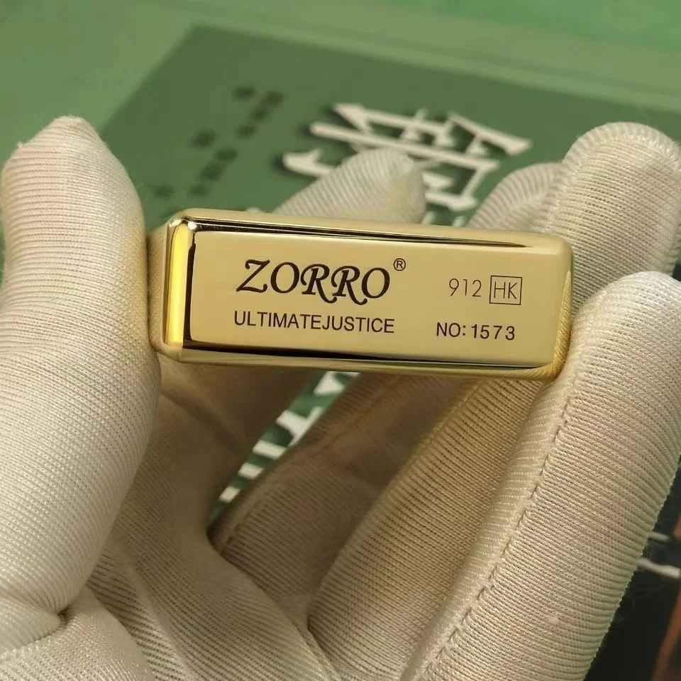 ZORRO 912S Ретро Высококачественная тяжелая броня Латунь Титан Ветрозащитная керосиновая зажигалка 35 Шарнирная металлическая бензиновая зажигалка Мужской подарок (art.: 3920cd097de42) - 3920cd097de42