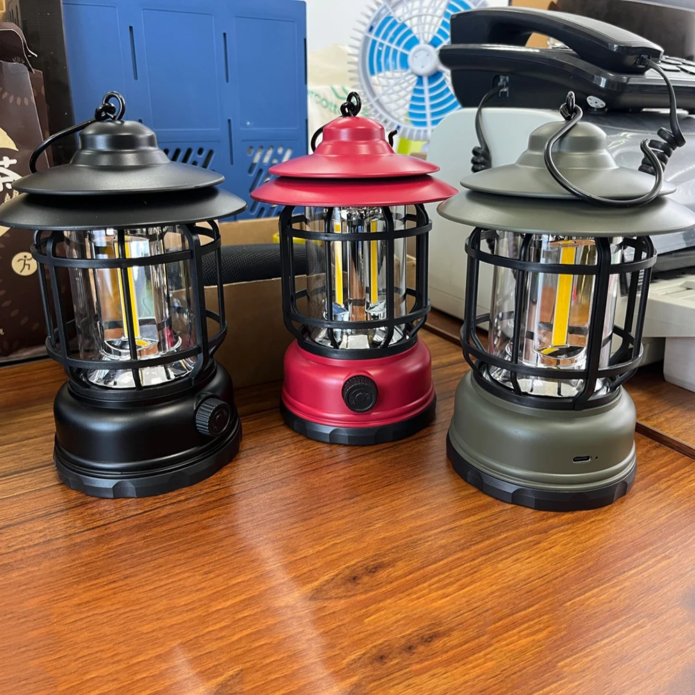 

Vintage Hanging Lantern Lamp with Hook Multi-purpose ABS Outdoor Camping Hiking Portable Tent Home Table Lights