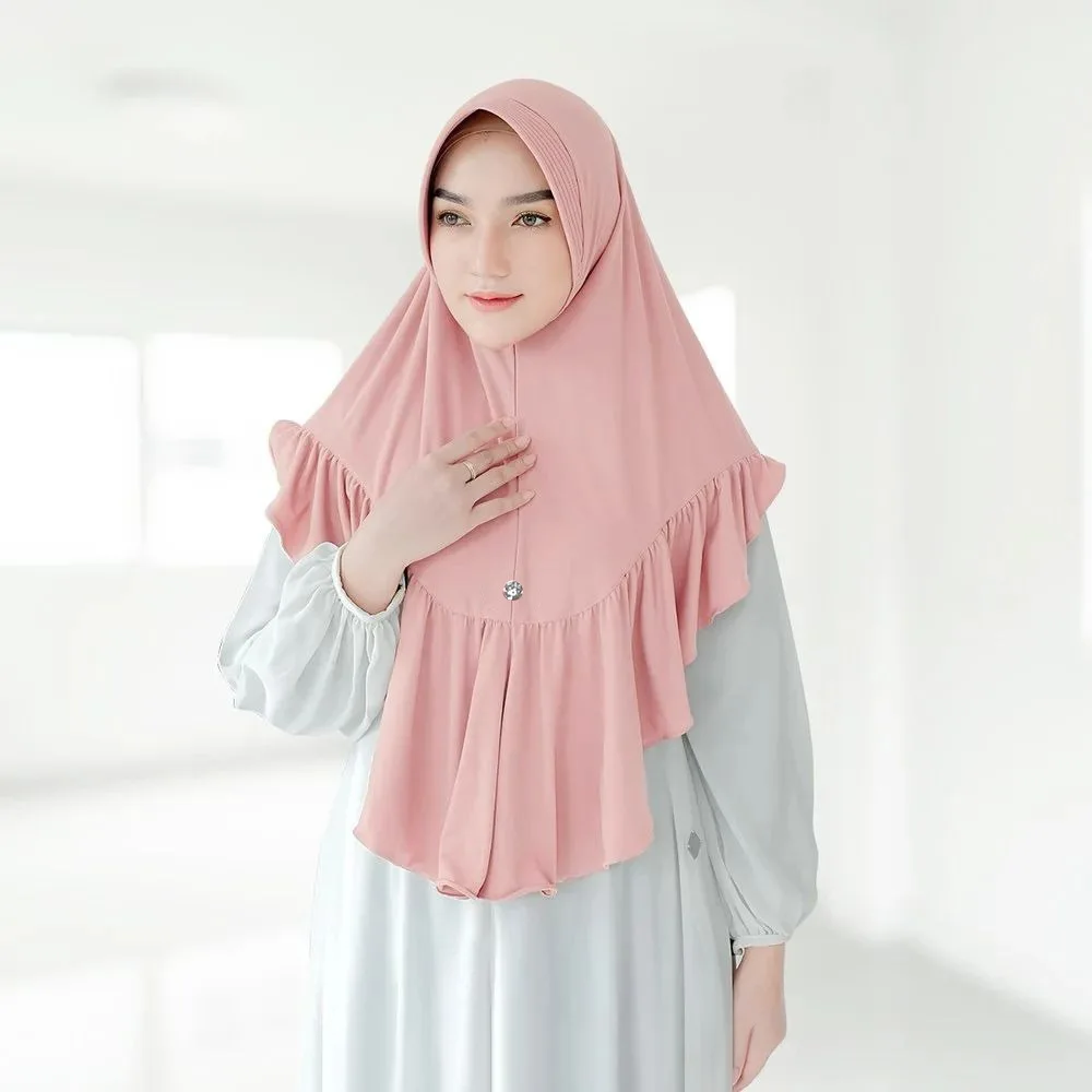 Мусульманский слитный хиджаб с оборками женский мусульманский головной