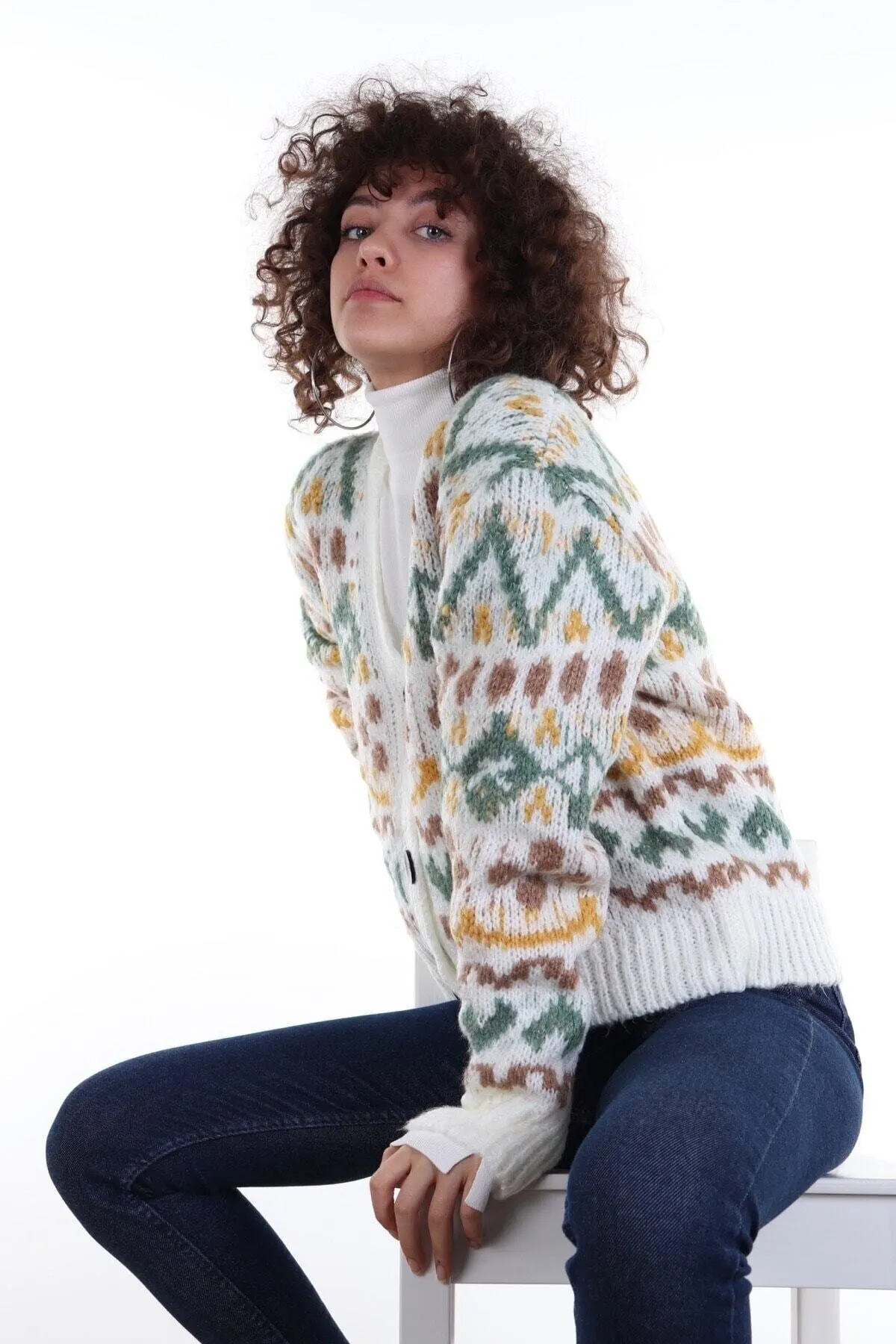 

Women's Cardigan Ecru Casual Knitted High Quality Fashion Cardigan Sweaters Loose Sweater Jumper