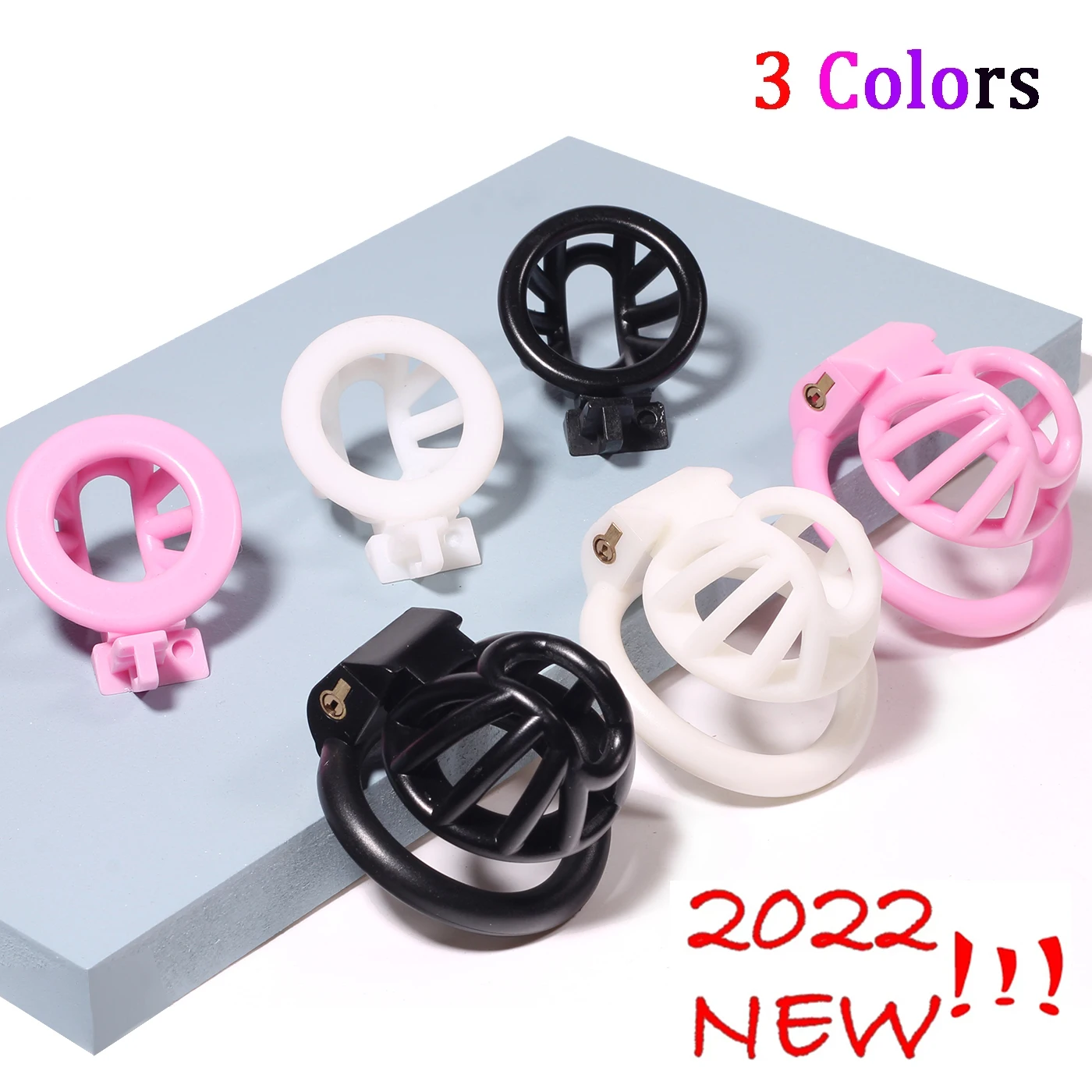 

2022 New Male Chastity Cage Cock Cage Locked In Lust Male Chastity Device Sissy Chastity Cage With 4 Base Ring Sex Toys For Men