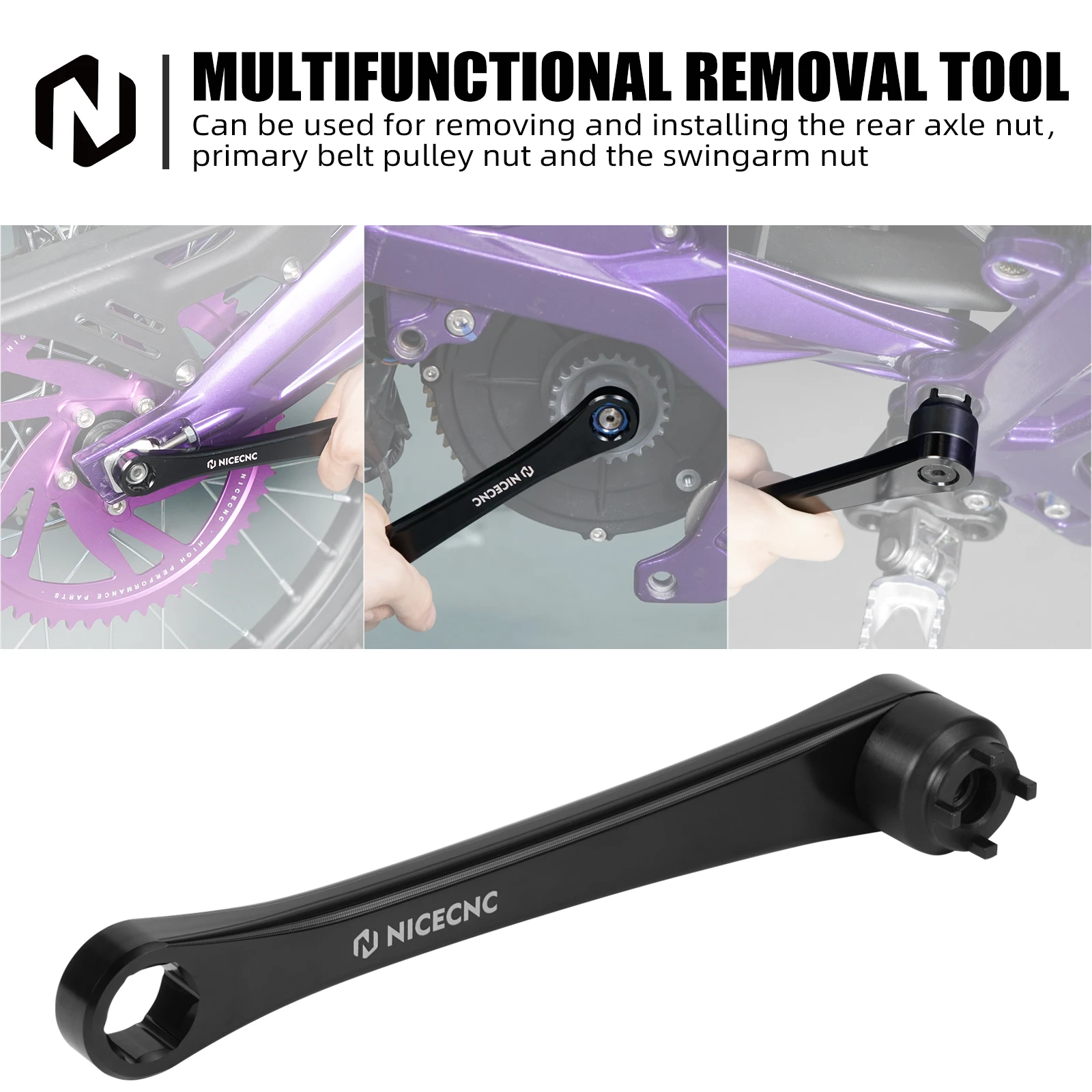 Фото Для Surron Light Bee X S L1E Swingarm Многофункциональный инструмент для снятия первичного ремня, комплект гаек шкива NICECNC, аксессуары для электрического велосипеда №3