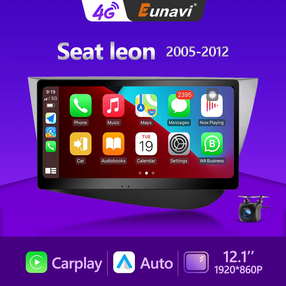 Eunavi 2 DIN Android авто радио для Seat Leon 2005 2006 - 2012 автомобильный мультимедийный плеер