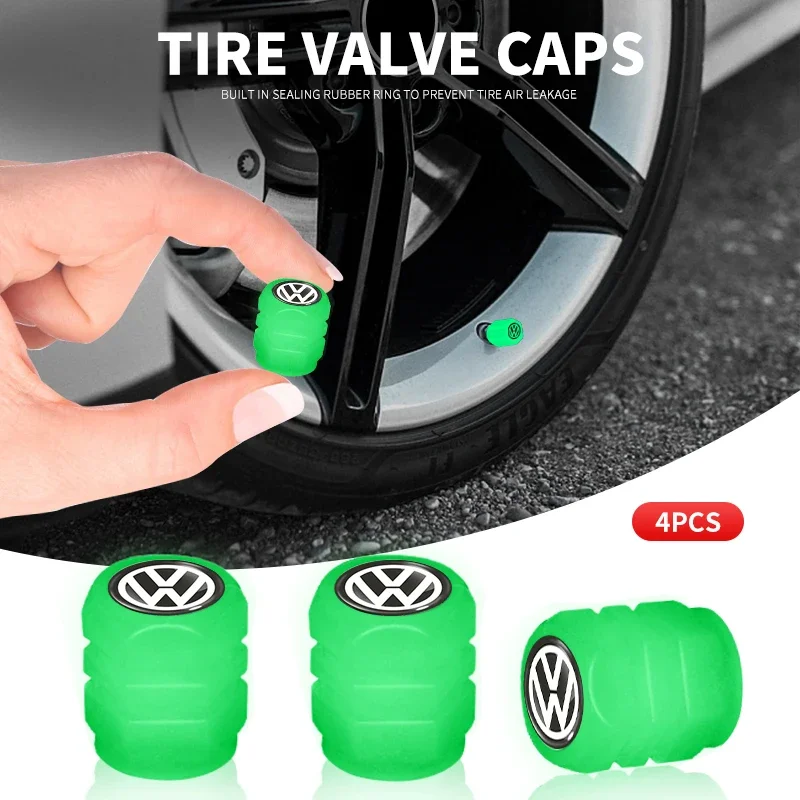 Светящиеся колпачки для клапанов шин многоцветный флуоресцентный ночной