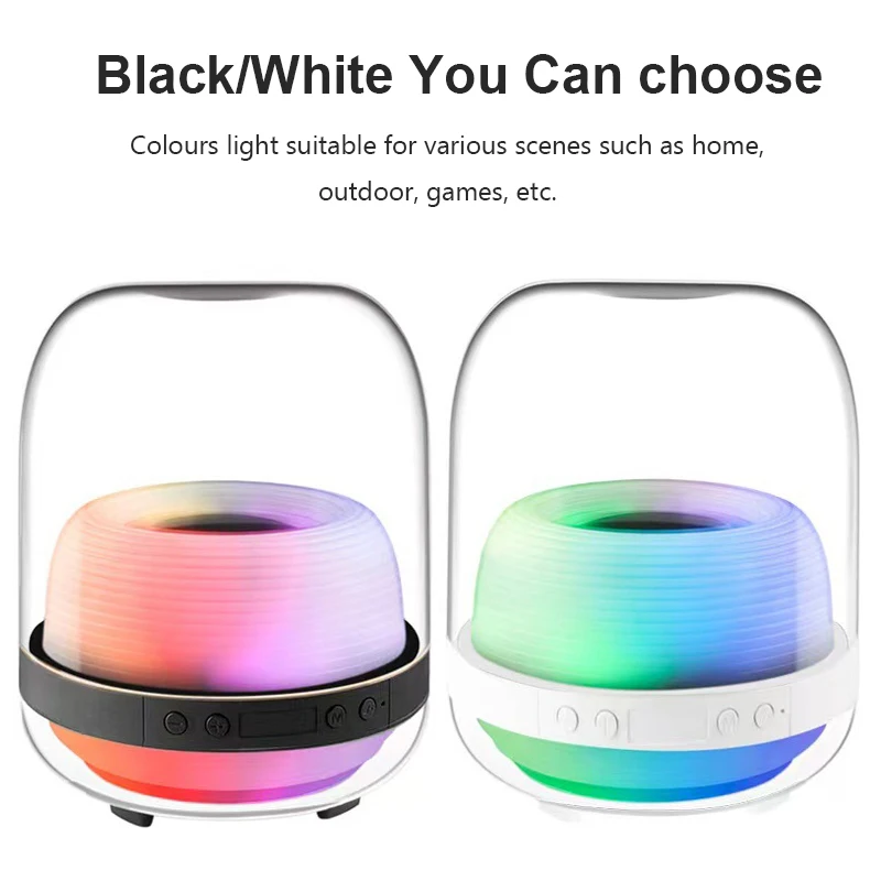 Colorful four-generation bluetooth speaker LED light card desktop creative gift home subwoofer AI smart