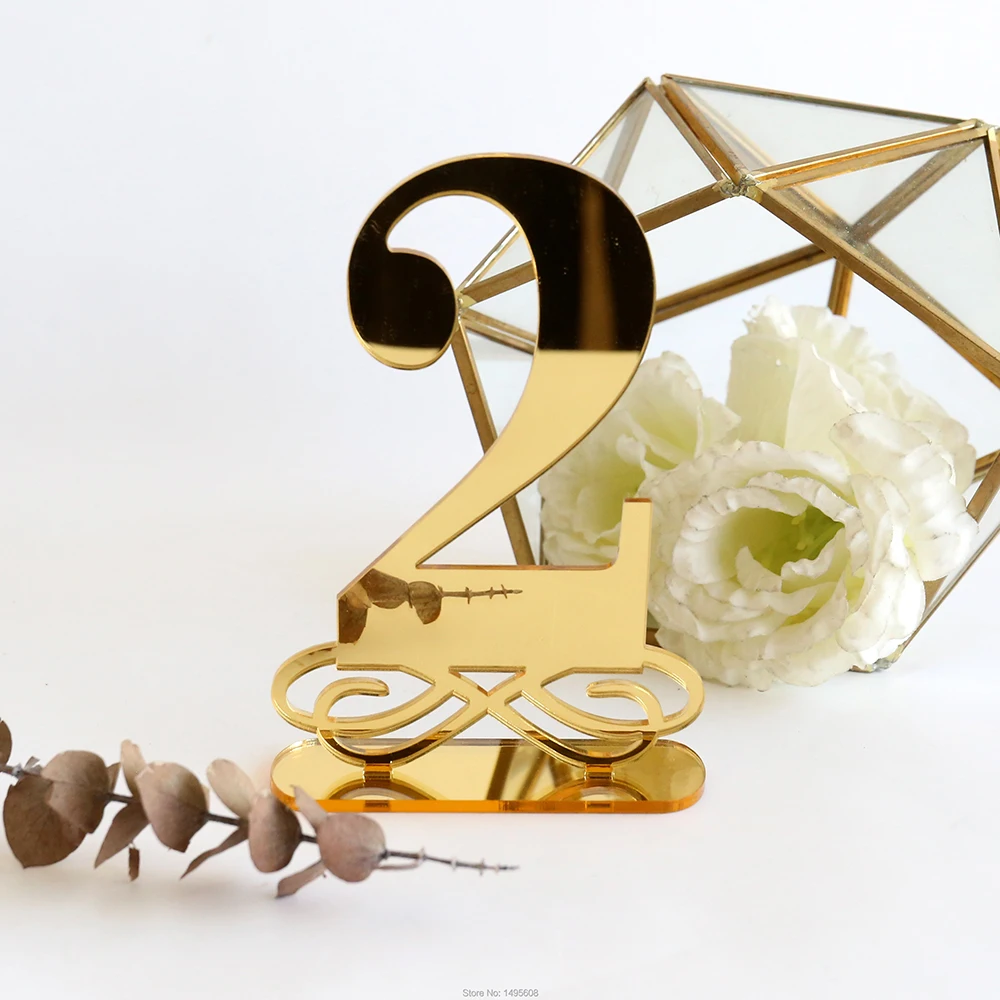 

Изысканные акриловые цифры для стола, Золотые Зеркальные цифры для стола