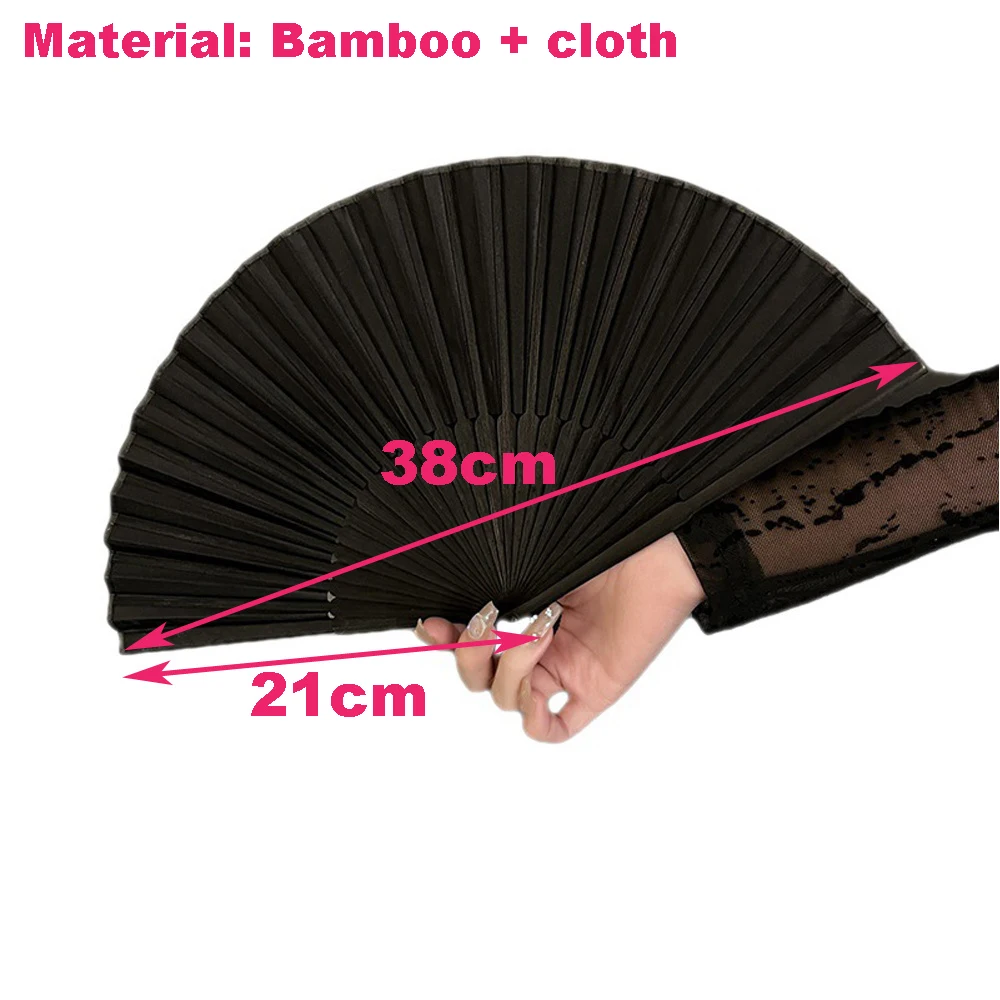 

Складной черный бамбуковый веер