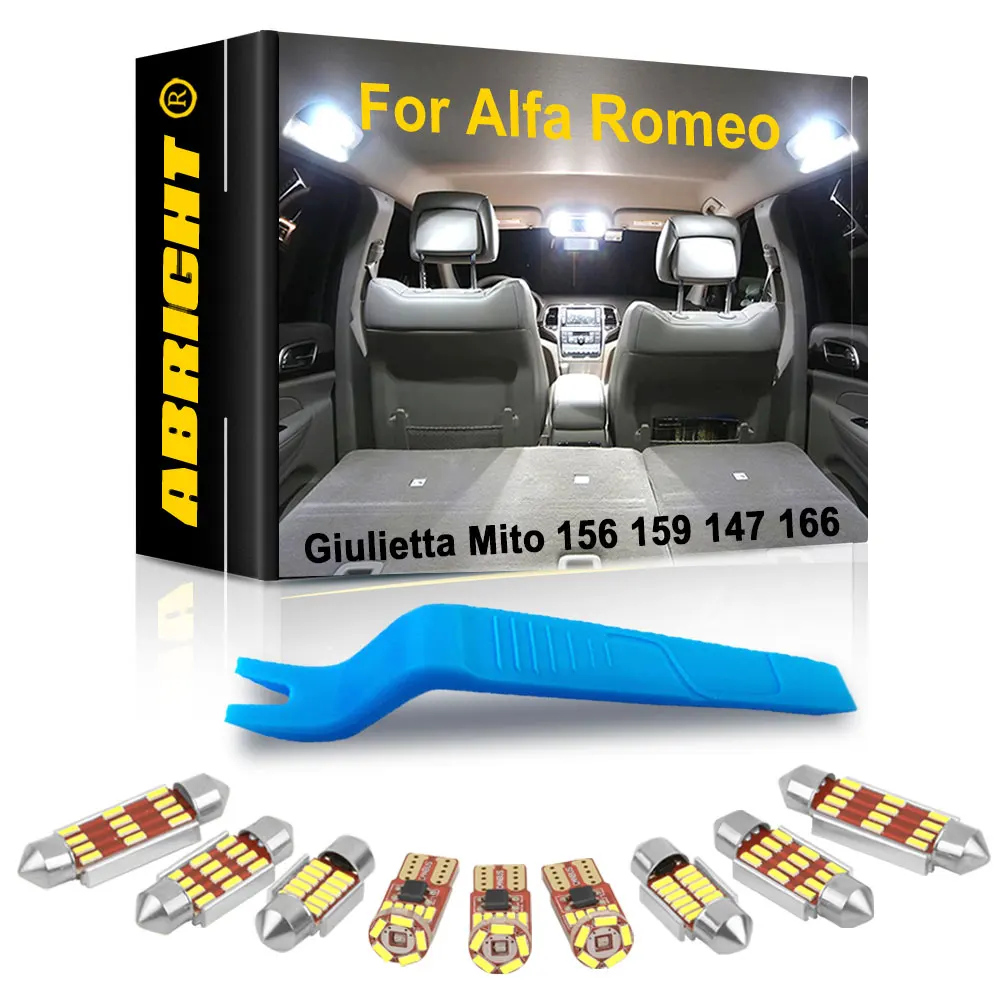 

ABRIGHT For Alfa Romeo Giulietta Mito 156 159 147 166 SW JTD GTA Stelvio Q4 Accessories 1998-2018 Canbus Car LED Interior Light