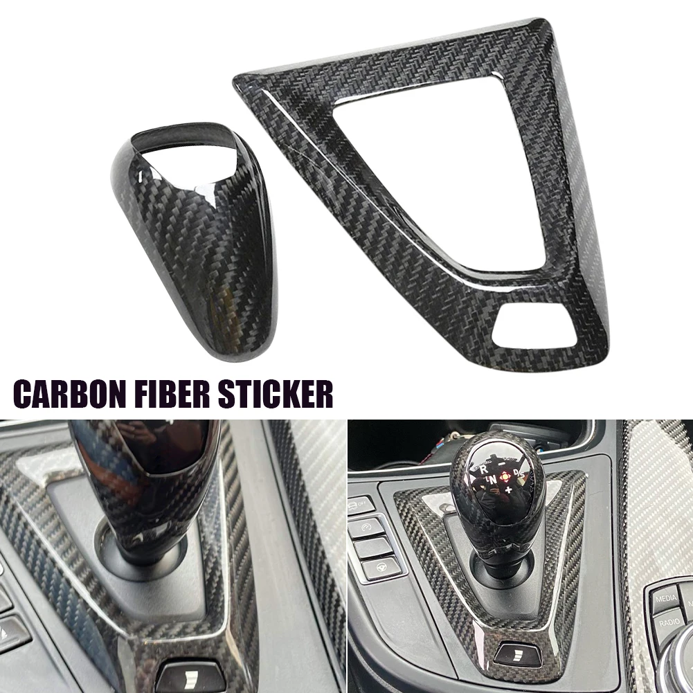 

Carbon for 2014-18 BMW M3 F80 M4 F82 Car Gear Shift Knob Cap Cover Sticker Panel Trim Carbon Fiber Gear Shift Panel Cover