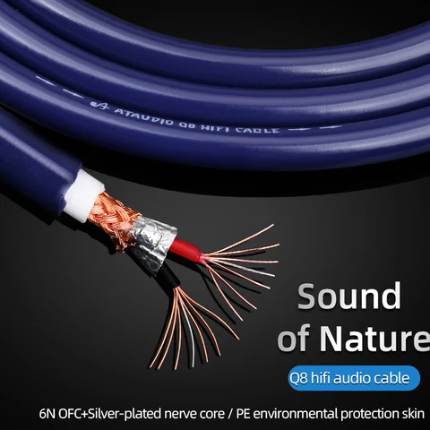 Hi-End 6N OFC HiFi аудиокабель с двойным щитком, дискретный провод для усилителя мощности, кабель постоянного тока «сделай сам»