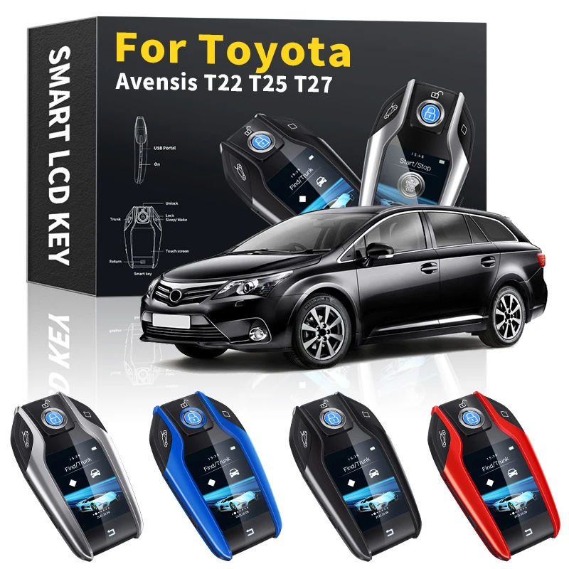 

For Toyota Avensis T22 T25 T27 2000-2021 Car Smart Remote Control Key LCD Display keychain Modified Smart Key Car Accessories