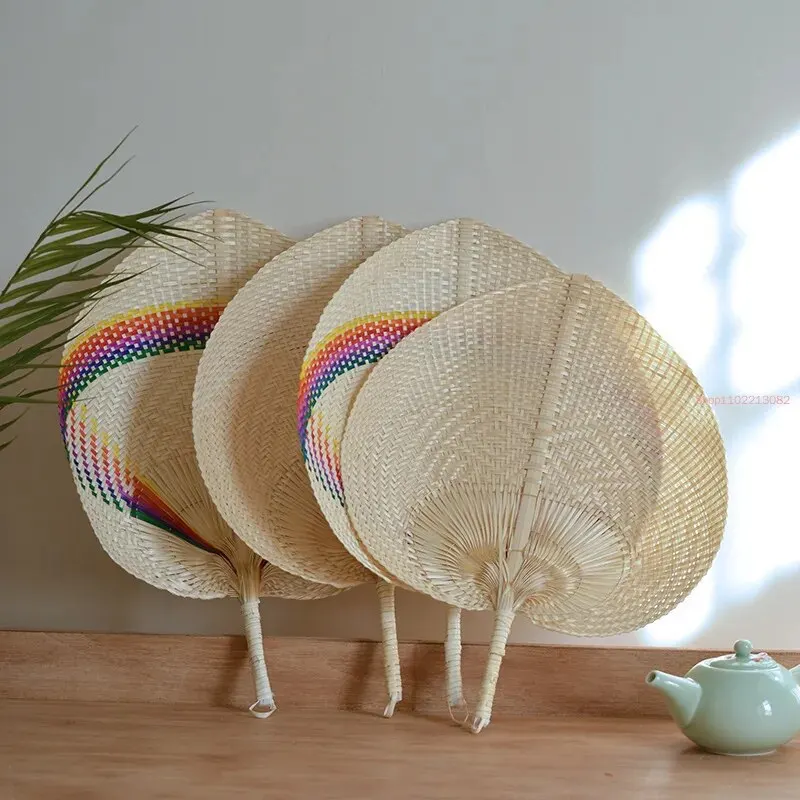 

10Pcs/Lot Pushan Hand Made Fan Peach Shaped Bamboo Fan Summer Cool Air Fan DIY Characteristic Hand Held Fan Wedding Decor Gift