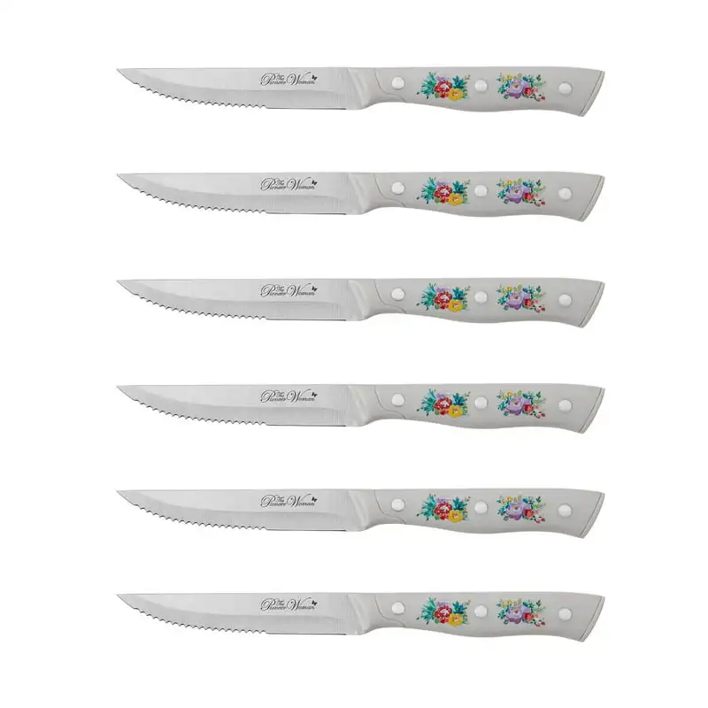 

14pcs Stainless Steel Knife Block Set, Gray Floral Kitchen knives Chef knife Cook Set Chef Utility Slicer Vegetable Peeler