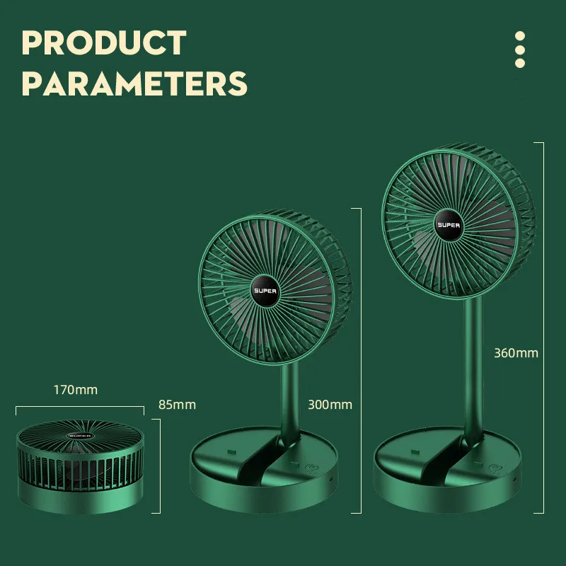 Xiaomi 2 In 1 Foldable Telescopic Fan Portable Fan Usb Rechargeable Mini Folding Telescopic Low Noise Fan for Outdoor Household
