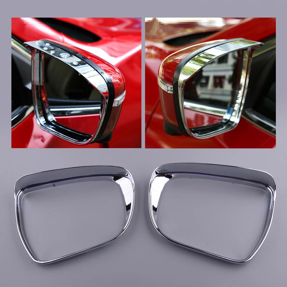 

2 шт., автомобильное зеркало заднего вида, козырек от дождя, накладка для бровей, отделка, украшение, подходит для Nissan Murano Rogue X-Trail Sport Qashqai Pathfinder