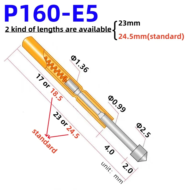 

Пружинные тестовые щупы AOSHANG P160-E5
