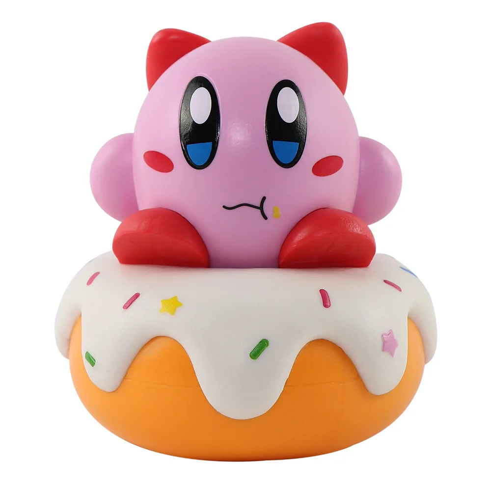 

Star Kirby Kawaii Cartoon Figure GK Model Donut Elf Kirby Car Ornaments Kids Gifts Dolls Anime Cute Toys Desktop Decoration