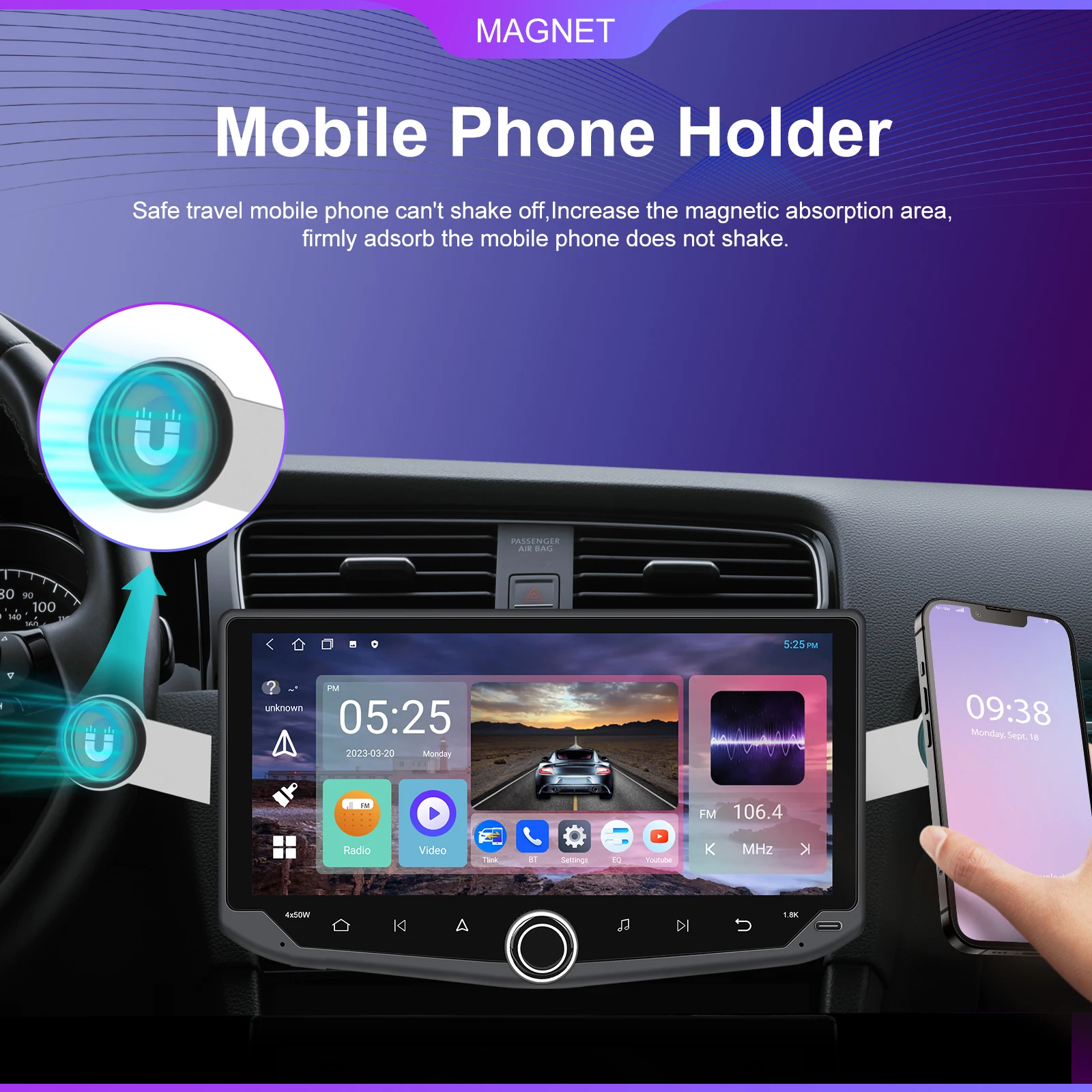 Магнитный автомобильный мультимедийный плеер Podofo магнитный держатель для