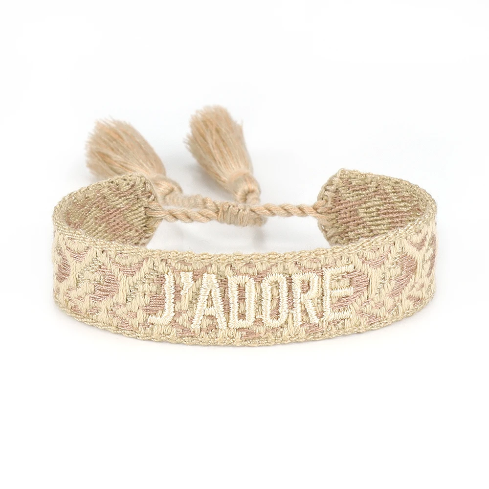 Регулируемый плетеный браслет для женщин и девушек плетеные браслеты с вышивкой