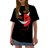 2022 fashion womens 3d printing t shirt summer graffiti devils horn hip hop popular t shirt