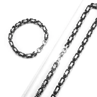 hip hop punk rock imperial chain necklace for women men stainless steel goldsilverblack bracelet fashion jewelry accessories