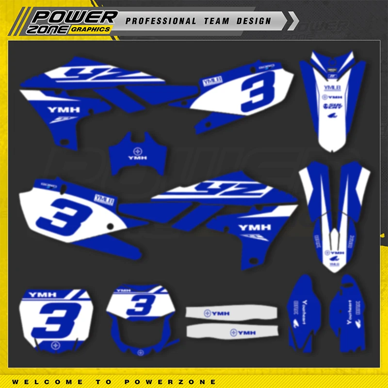 PowerZone пользовательские графические фоны для команды набор наклеек YAMAHA 2019 2020 2023