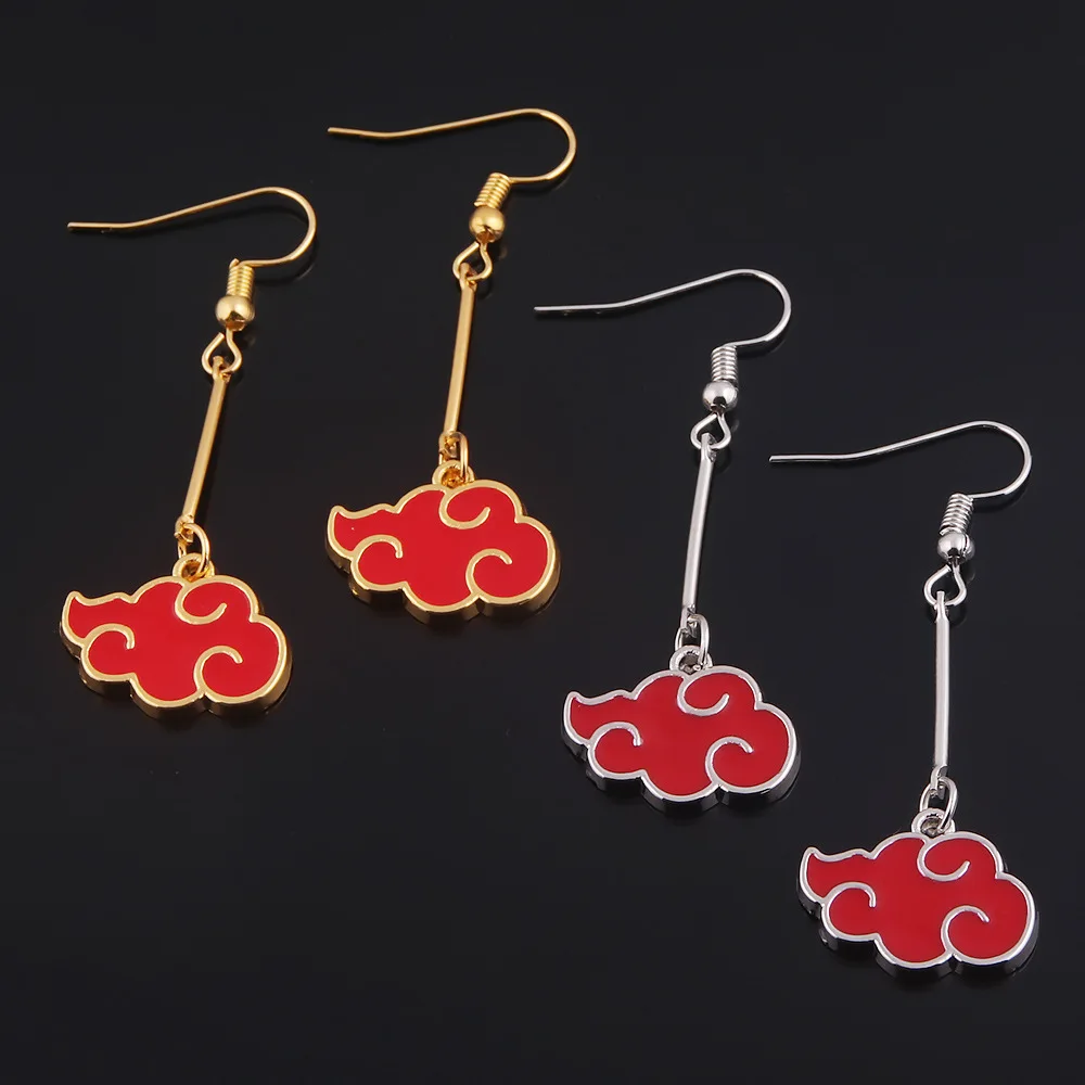 Серьги-капельки с красными облаками и аниме Akatsuki Itachi серьги для женщин мужчин