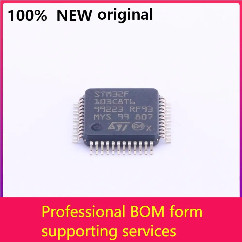 MCU 32-bit STM32F ARM Cortex M3 RISC 64KB Flash 2,5 V/3,3 V 48-Pin LQFP Tray-лоток STM32F103C8T6100 % оригинал
