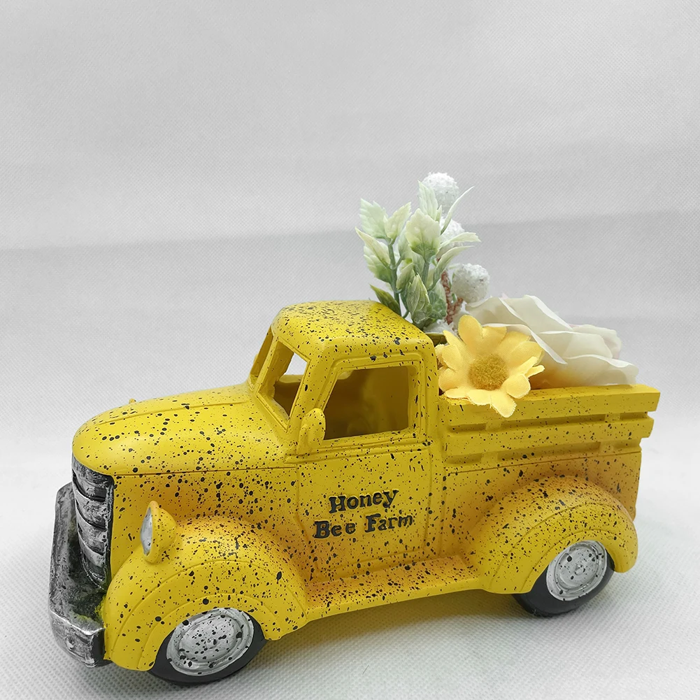 

Подарок для детей, желтый полимерный винтажный Фермерский грузовик, нижняя композиция, Декор для дома и сада, подарок на день рождения
