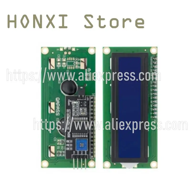 1 Pz Blu Giallo Verde Schermo Iic/I2C 1602 Modulo Lcd Lcd1602A Schermo Blu Dietro Con Modulo