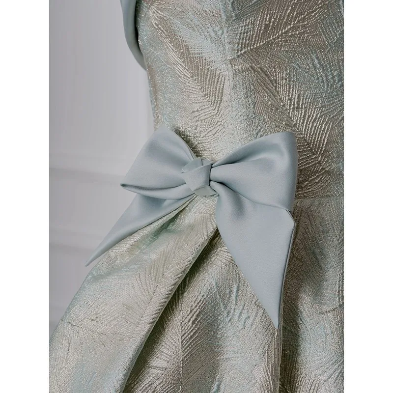 Трикотажное платье Heben с эффектом ветра роскошное для выступления на банкете