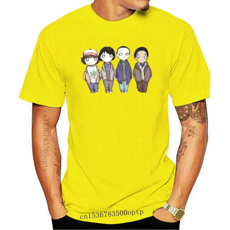

Camiseta con diseño de Stranger peluches para hombre, camisa de calle de Hip-Hop, de Anime, estilo japonés, color negro, novedad