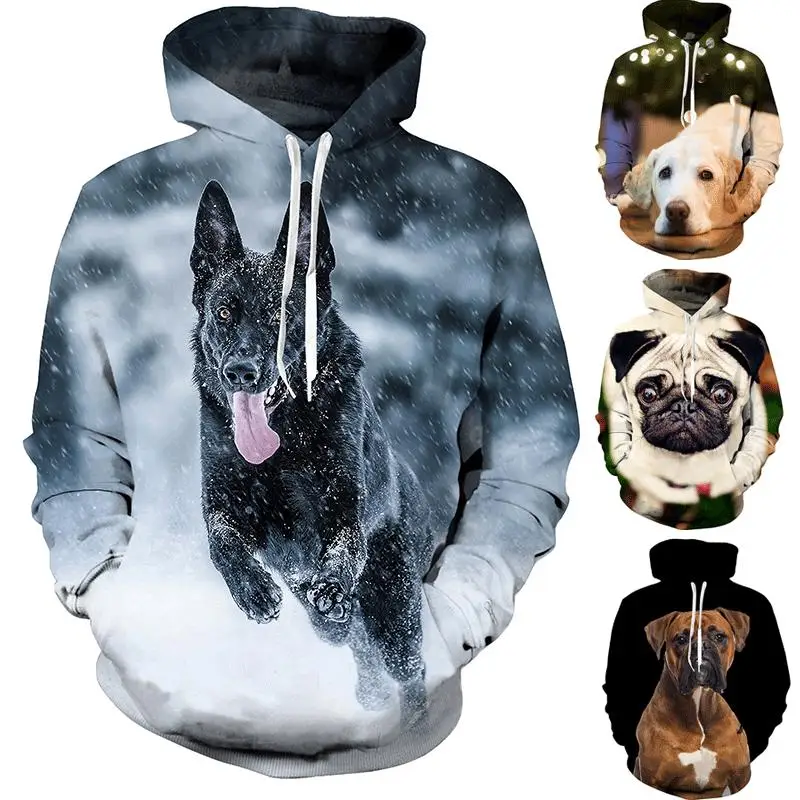 

Autumn Men Tops Clothing Funny Dog 3D Cute Hoodie German Shepherd Graphic Printed Hooded Sweatshirts Oversized S-6XL