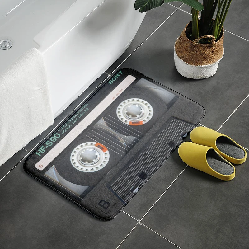 

Retro Cassette Music Tape Floor Mat Multiple Choice Funny Entrance Door Mat Living Room Kitchen Non-Slip Carpet Bathroom Doormat