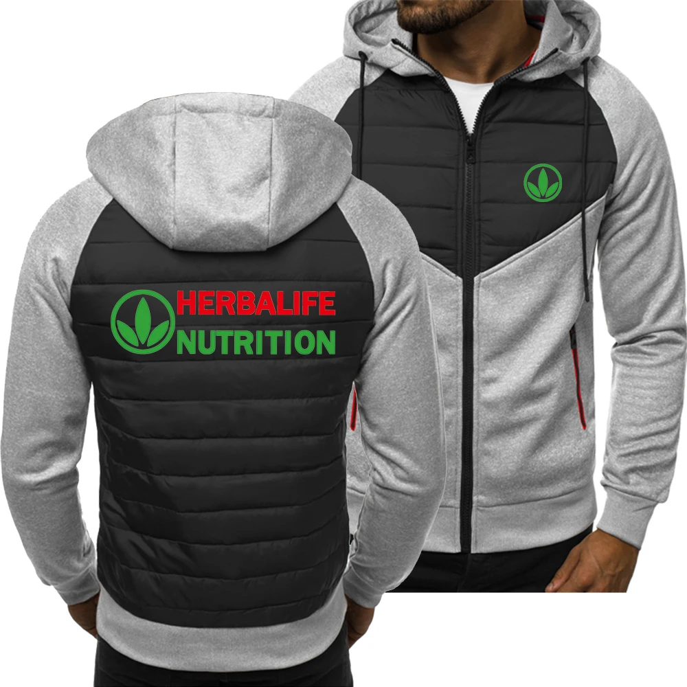 

Новая весенне-осенняя мужская Толстовка Herbalife Nutrition, Модный Спортивный Повседневный Кардиган, свитшоты на молнии с открытыми плечами, куртка с капюшоном