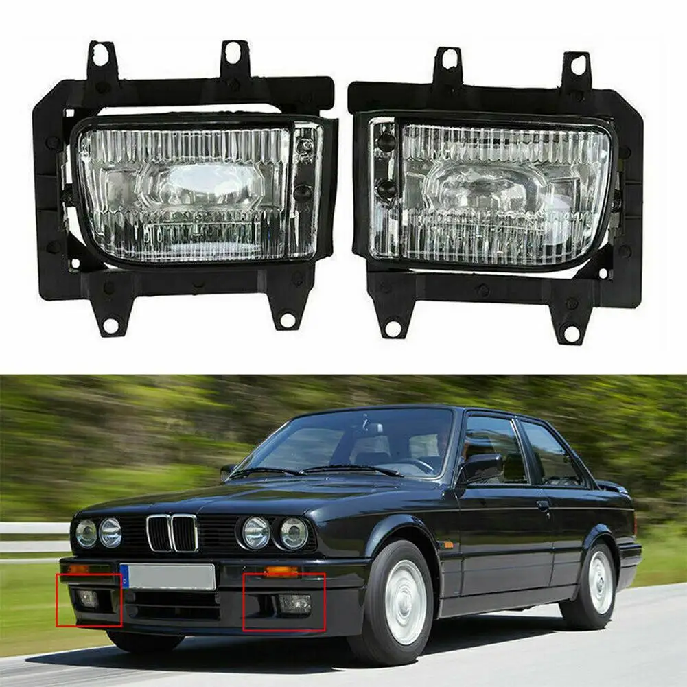 

1 Pair Car Fog Lamp Shell Front Bumper Fog Light Headlamp Assemblies Base for BMW 3 Series E30 318i 320 325i 82-94 (no Bulb)